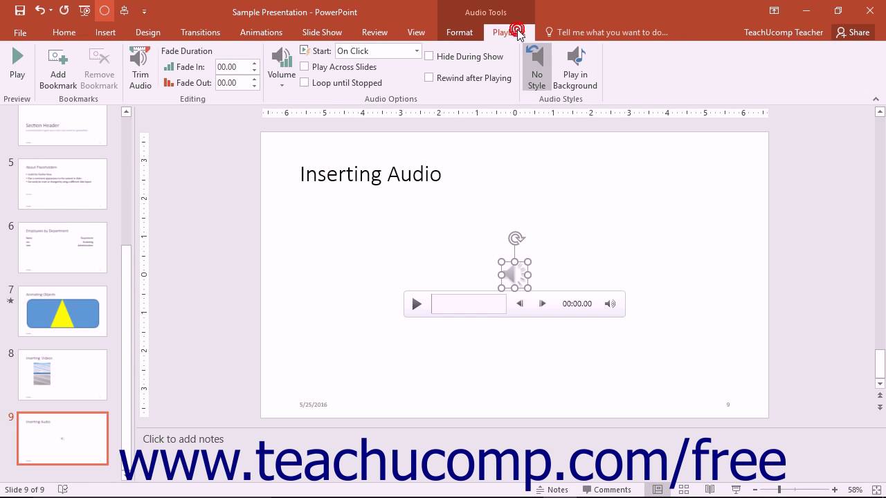 add audio to powerpoint 2016 for mac
